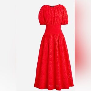 J. Crew Provence smocked waist midi dress in eyelet